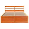 vidaXL Bedframe met hoofdbord massief grenenhout wasbruin 120x190 cm