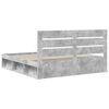 vidaXL Bedframe met hoofdeinde Beton 180 x 200 cm Massief grenenhout