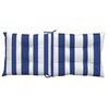 vidaXL Stoelkussens 4 st lage rug gestreept oxford stof wit en blauw