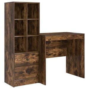 vidaXL Bureau Gerookt eiken 125,5 x 50 x 127 cm 2 st