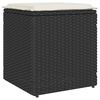 vidaXL Tuinkrukken met kussens 2 st 40x40x43 cm poly rattan zwart