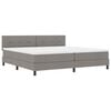 vidaXL Boxspring bed met LED-stripverlichting Taupe 200 x 200 cm Stof