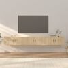 vidaXL Tv-wandmeubels 3 st 100x34,5x40 cm sonoma eikenkleurig