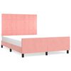 vidaXL Bedframe met hoofdeinde fluweel roze 140x190 cm