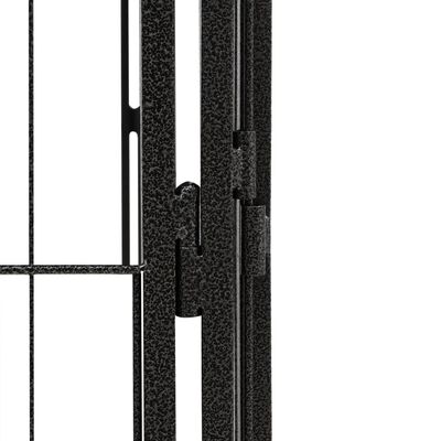 vidaXL Hondenkennel 16 panelen 100x50 cm gepoedercoat staal zwart
