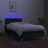 vidaXL Boxspring met matras en LED stof zwart 90x190 cm