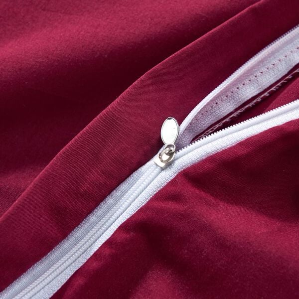 vidaXL Dekbedovertrekset 155x220/80x80 cm bordeauxrood