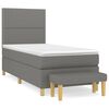 vidaXL Boxspring met matras stof donkergrijs 90x190 cm