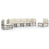 vidaXL 6-delige Loungeset met kussens poly rattan antracietkleurig