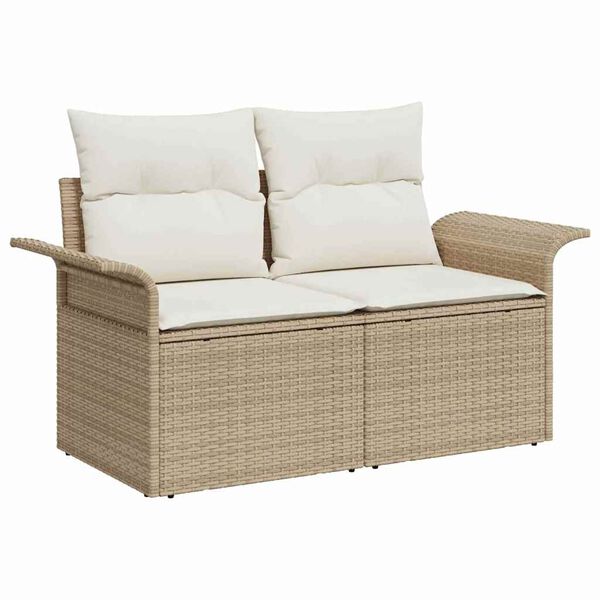 vidaXL Tuin Sofa Set 9 pcs Beige poly rattan