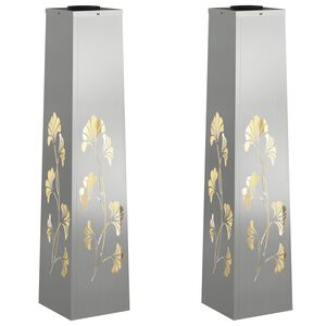 vidaXL Solar LED Pad Licht 2 st Warmwit 18 x 18 x 80 cm