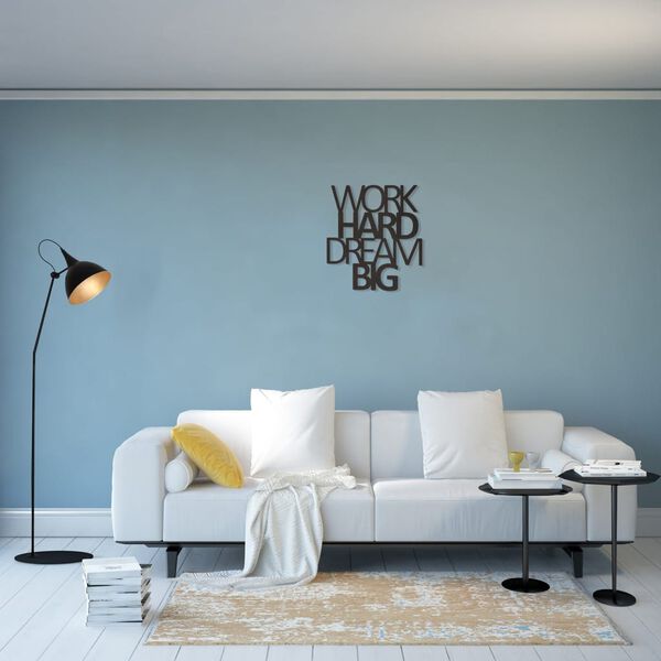 Homemania Wanddecoratie Words 65x70 cm staal zwart