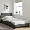 vidaXL Bedframe "Dover" 100x200 cm stof donkergrijs