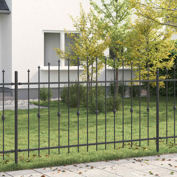 vidaXL Spike Fence Zwart 200 x 150 cm Gepoedercoat staal
