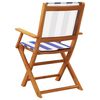 vidaXL Tuinstoelen 6 st inklapbaar stof en massief hout blauw en wit