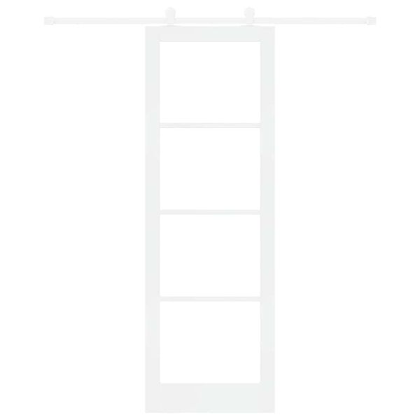 vidaXL Schuifdeur ORKDAL Wit 78 x 232 cm Massief grenenhout en glas