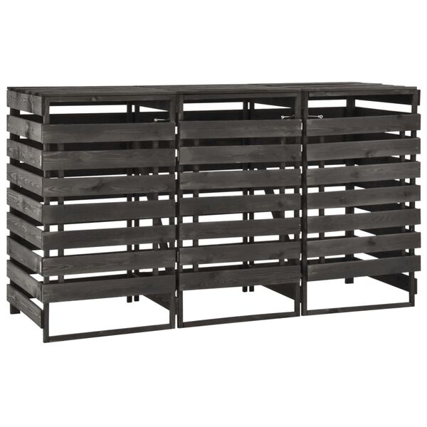 vidaXL Containerberging driedubbel 210x75x121 cm geverfd grenenhout