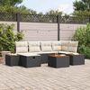 vidaXL Tuin Sofa Set met kussen 7 pcs Zwart 55 x 62 x 69 cm Poly riet