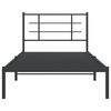 vidaXL Bedframe met hoofdbord metaal zwart 107x203 cm