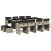 vidaXL 13-delige Tuinset met kussens poly rattan lichtgrijs