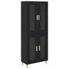 vidaXL Hoge kast Zwart Eiken 69,5 x 34 x 180 cm Bewerkt hout