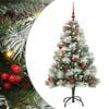 vidaXL Kunstkerstboom Groen en wit 150 cm PVC en Metaal en Plastic