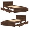 vidaXL Bedframe met hoofdeinde bewerkt hout bruineikenkleur 100x200 cm