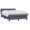 vidaXL Boxspring met matras fluweel donkergrijs 140x220 cm