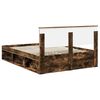 vidaXL Bedframe met hoofdeinde Gerookt eiken 140 x 190 cm Bewerkt hout