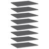 vidaXL Wandschappen 8 st 60x50x1,5 cm bewerkt hout hoogglans grijs