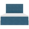 vidaXL Opbergbed met LED met matras Donkerblauw 140 x 200 cm Fluweel
