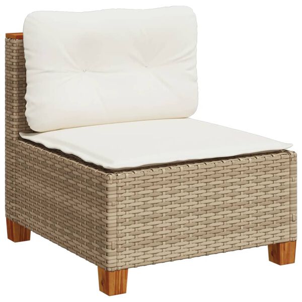 vidaXL 8-delige Loungeset met kussens poly rattan beige