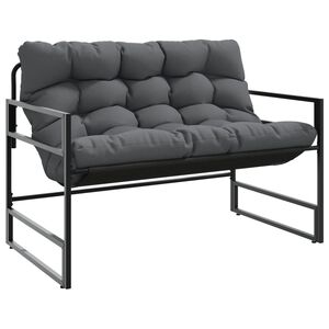 vidaXL Tuinbank met kussen 113 cm staal antracietkleurig