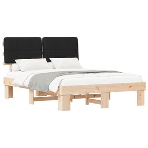 vidaXL Bedframe met Gevoerd Hoofdgedeelte Zwart 120 x 190 cm