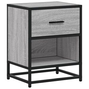 vidaXL Nachtkastje 40x31x50 cm bewerkt hout grijs sonoma eikenkleurig