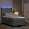 vidaXL LED Box Spring Bed met matras Lichtgrijs 90 x 200 cm Stof