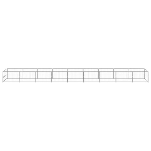vidaXL Hondenkennel 9 m² staal zilverkleurig