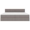 vidaXL Opbergbed met LED met matras met LED Taupe 200 x 200 cm Stof