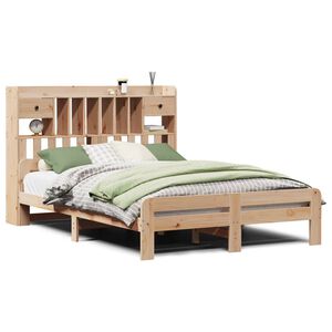 vidaXL Bed met boekenkast zonder matras massief grenenhout 150x200 cm