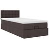 vidaXL Ottoman bed met matras en LED's 90x190cm stof donkerbruin