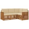vidaXL Buiten bankenset 4 st Natuurlijk en Beige Polyester
