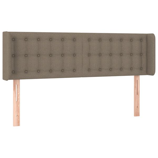 vidaXL Hoofdbord met randen 147x16x78/88 cm stof taupe