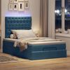 vidaXL Ottoman bed met matrassen en LED's 120x190cm fluweel
