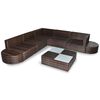 vidaXL 8-delige Loungeset met kussens poly rattan bruin