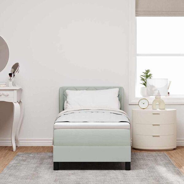 vidaXL Boxspringbed met matras Lichtgrijs 80 x 200 cm Fluweel