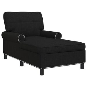 vidaXL Chaise Lounge met kussen Zwart 91 x 157 x 91 cm Stof