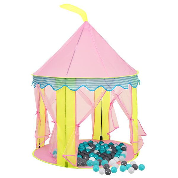 vidaXL Kinderspeeltent met 250 ballen 100x100x127 cm roze