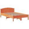 vidaXL Bed met boekenkast zonder matras grenenhout wasbruin 135x190 cm