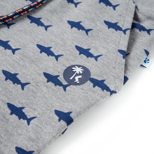 Kindershorts met trekkoord 140 gem&ecirc;leerd lichtgrijs