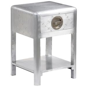 vidaXL Bijzettafel met 1 lade vintage luchtvaartlook